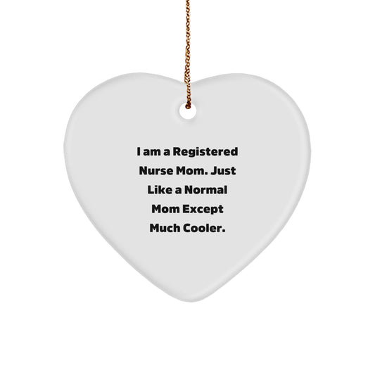 Funny Registered Nurse Heart Ornament Gifts from Mom - Christmas Unique Gifts for Registered Nurse Friends - Image 1