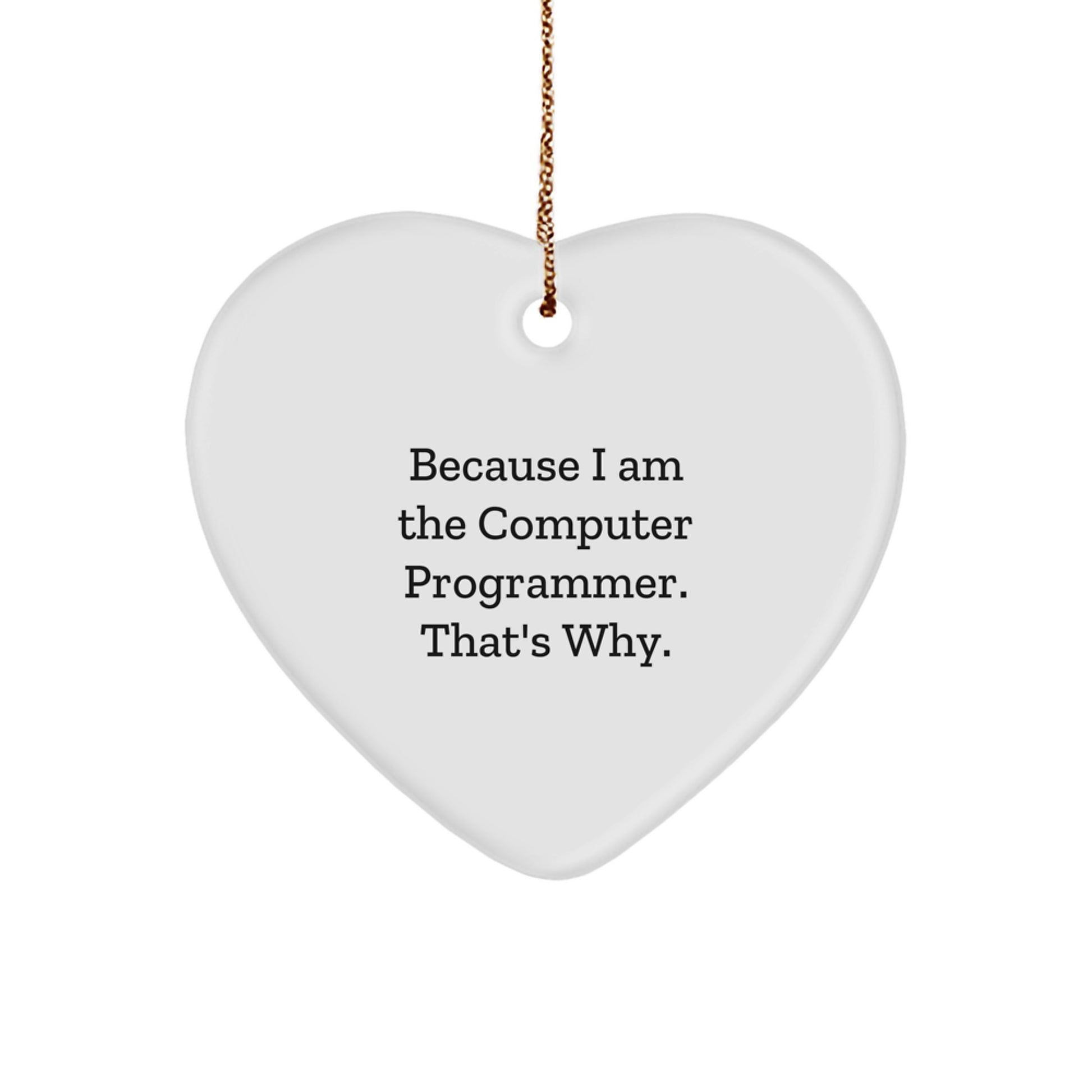 Funny Computer Programmer Heart Ornament Gifts from Friends for Computer Programmer Men Christmas Unique - Image 1