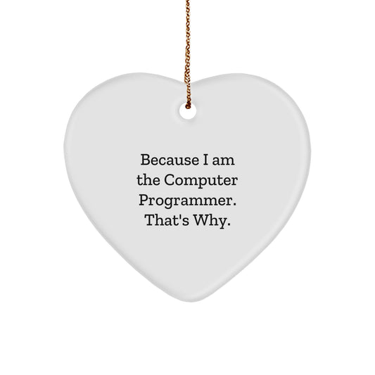 Funny Computer Programmer Heart Ornament Gifts from Friends for Computer Programmer Men Christmas Unique - Image 1