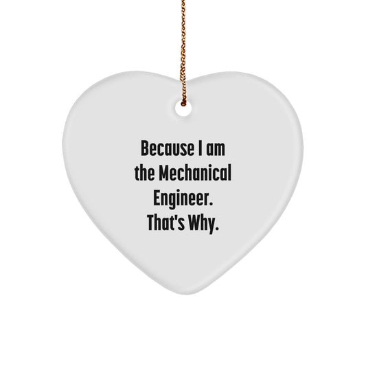 Funny Mechanical Engineer Heart Ornament Gifts from Friends, Christmas Unique Gifts for Men, Women, Family - Image 1