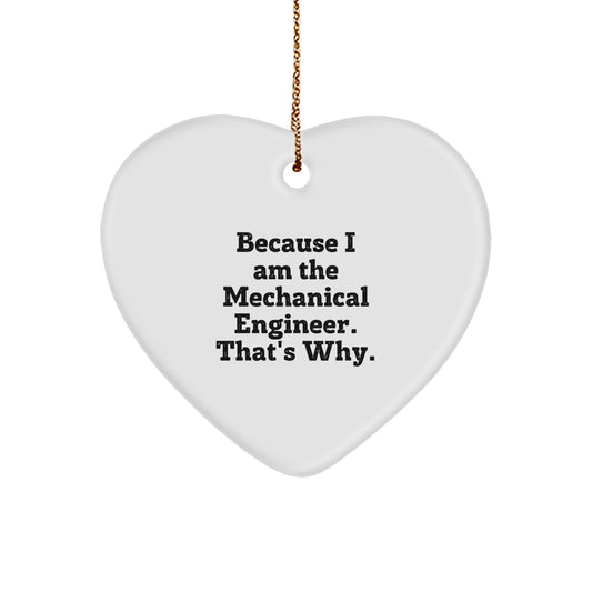Funny Mechanical Engineer Heart Ornament Gifts from Men to Friends, Christmas Unique Gifts for Mechanical Engineers at Home, Heart Shaped Decoration - Image 1