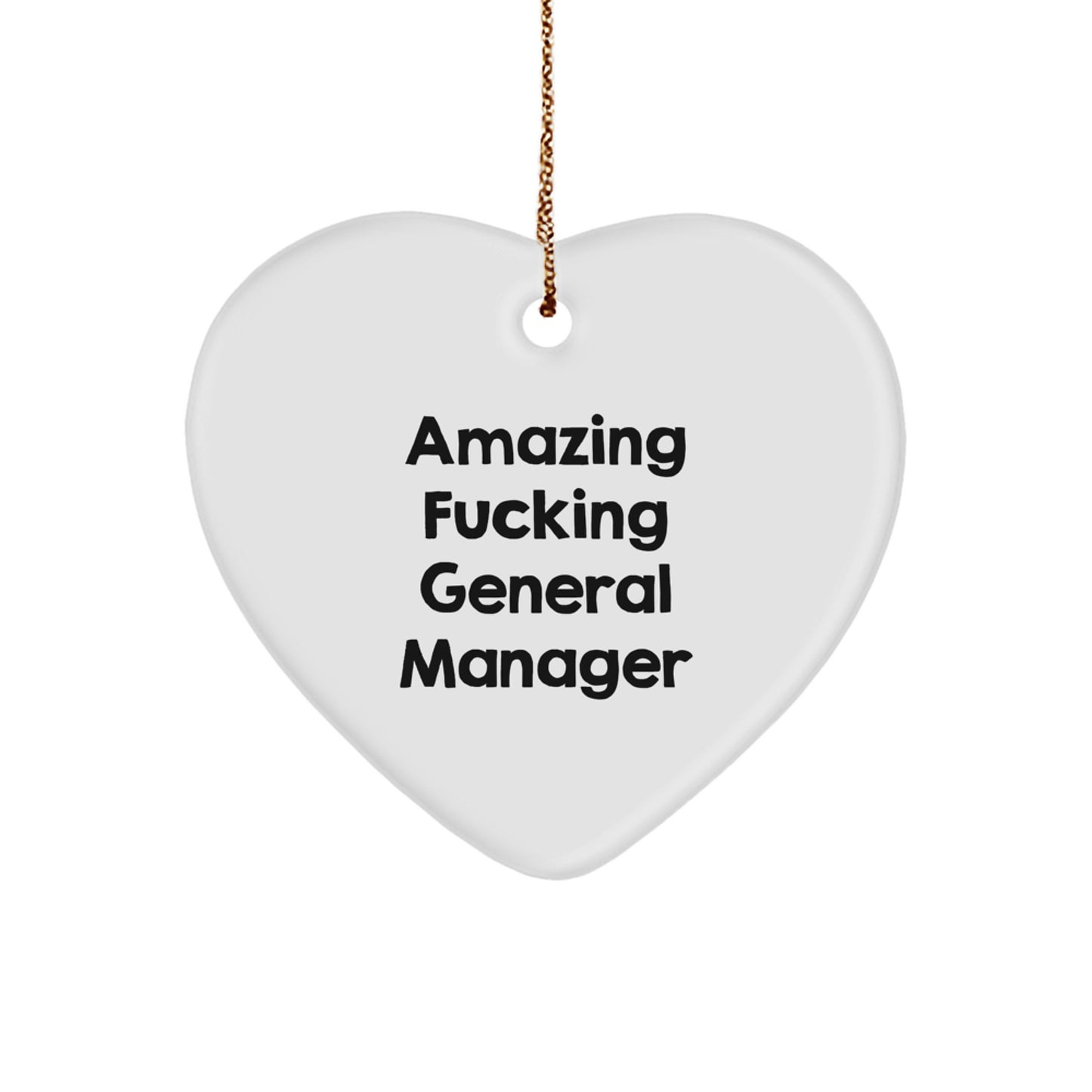 Funny General Manager Gifts from Friends, Amazing 'F--king' Heart Ornament for General Manager, Unique Christmas Unique Gifts - Image 1
