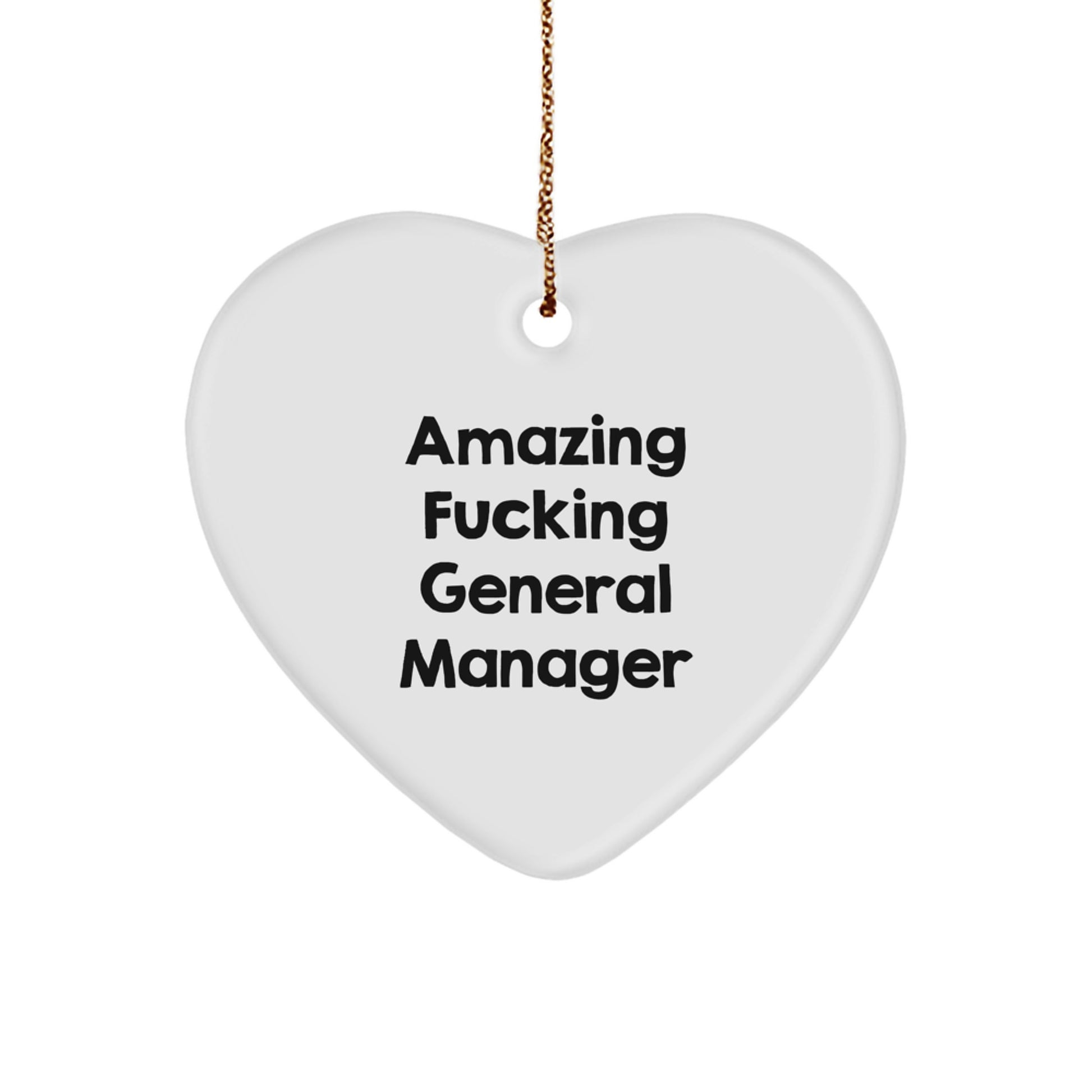 Funny General Manager Gifts from Friends, Amazing 'F--king' Heart Ornament for General Manager, Unique Christmas Unique Gifts - Image 1