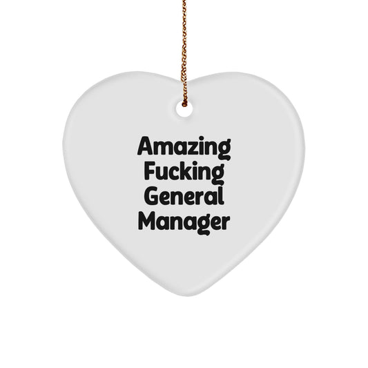 Funny General Manager Heart Ornament Gifts from Men to Friends, Christmas Unique Office Decor - Image 1