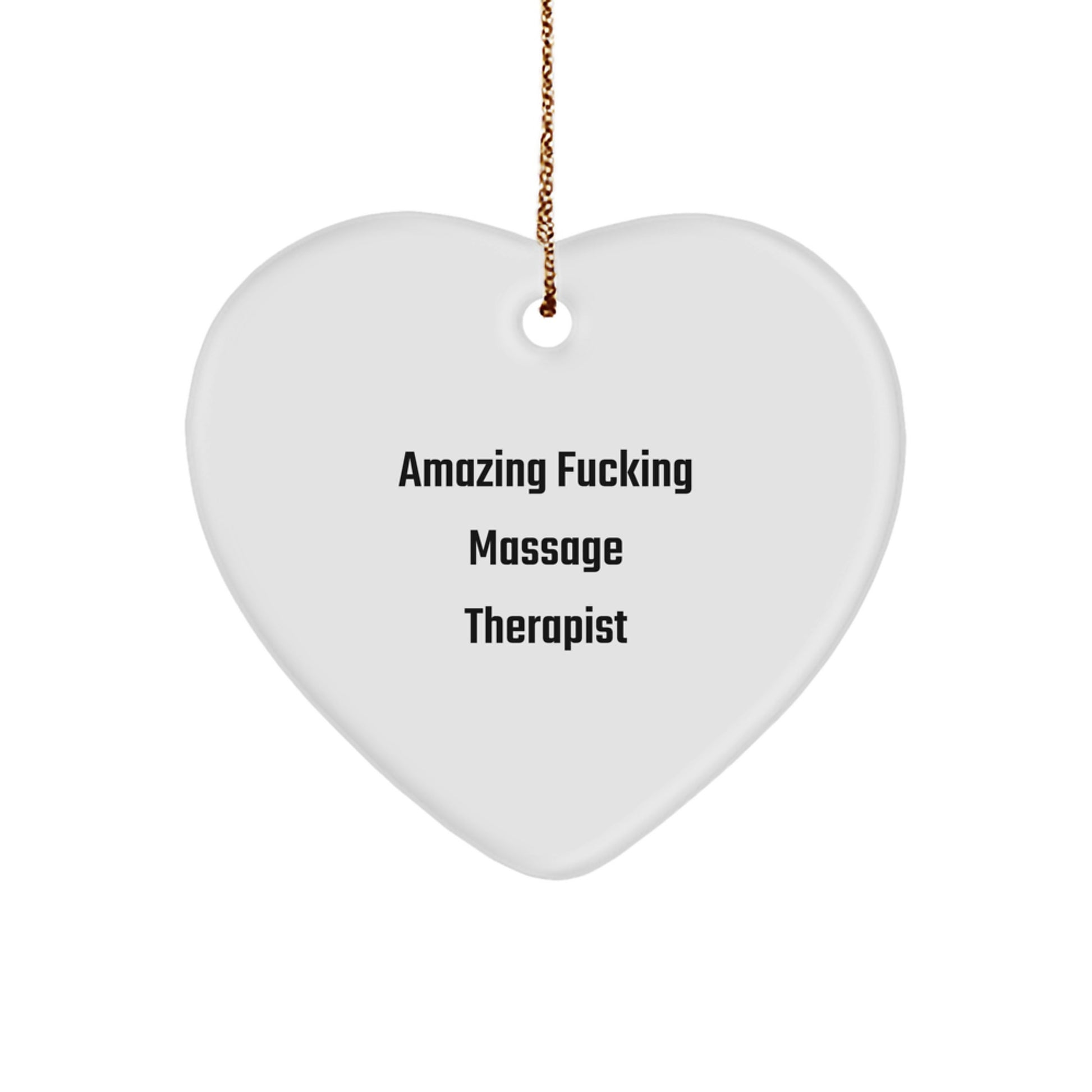 Funny Massage Therapist Gifts for Christmas, Amazing 'F--king' Heart Ornament, Unique Presents for Massage Therapist Friends and Family - Image 1