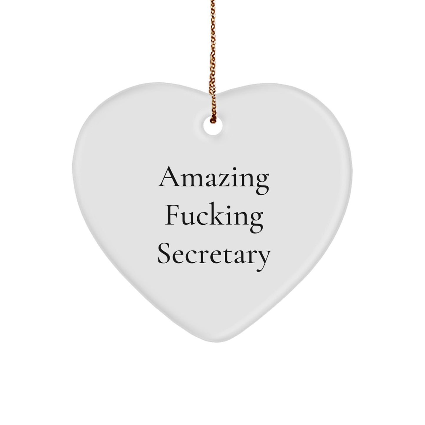 Funny Secretary Heart Ornament Gifts from Men to Women Friends Coworkers Family for Christmas Unique - Image 1