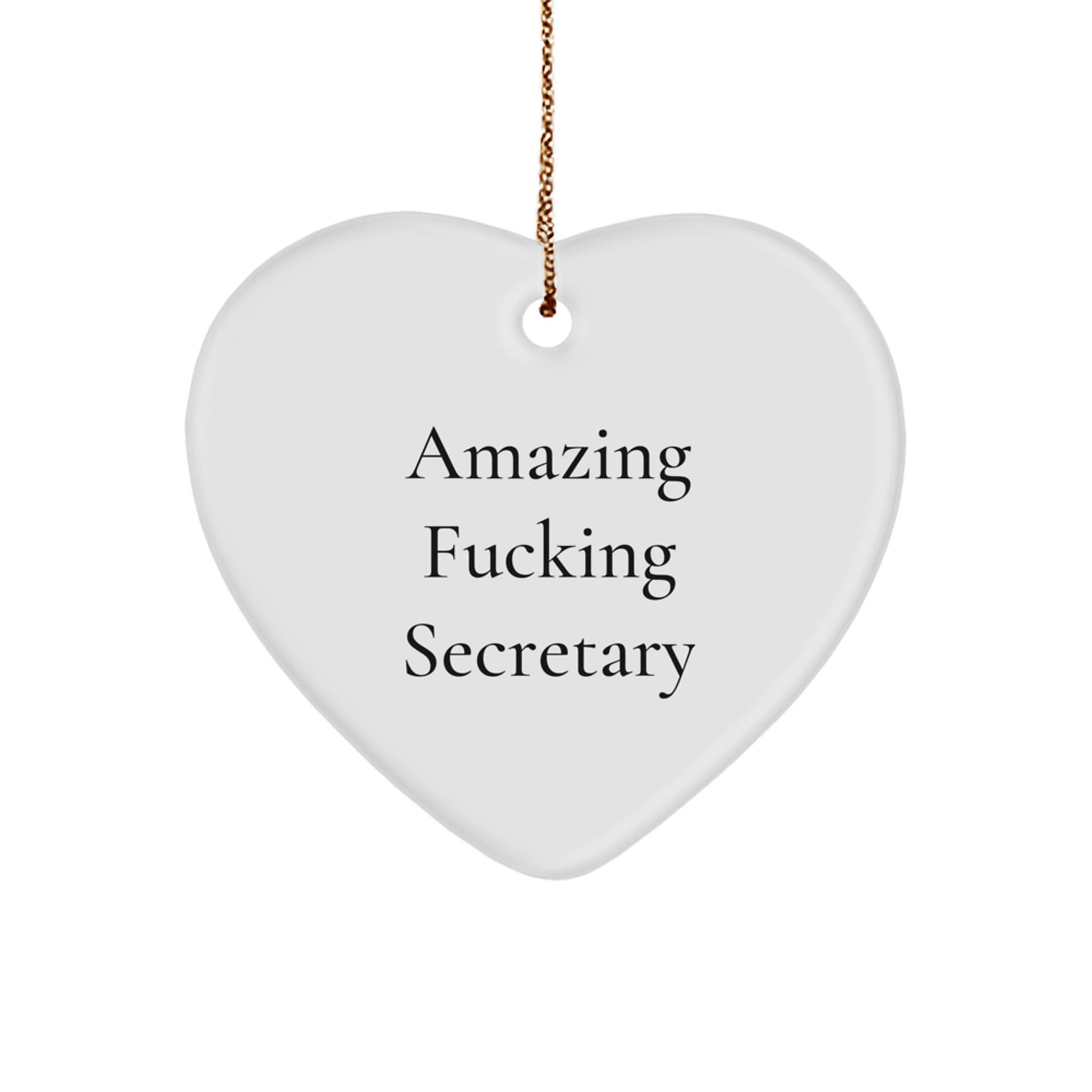 Funny Secretary Heart Ornament Gifts from Men to Women Friends Coworkers Family for Christmas Unique - Image 1
