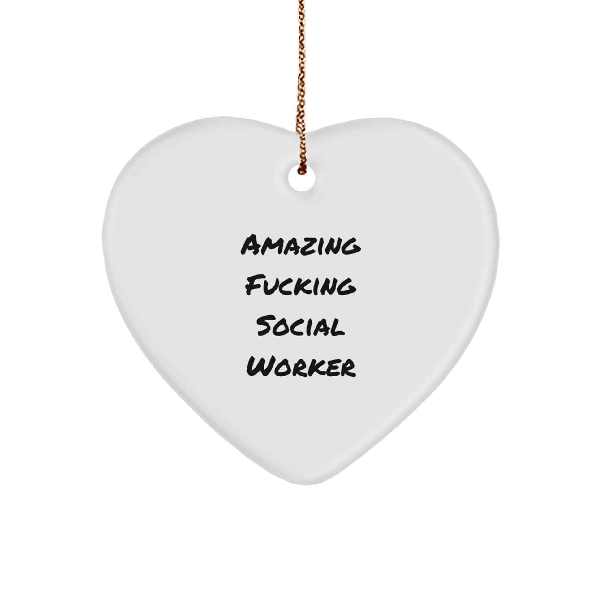 Funny Social Worker Heart Ornament Gifts from Men to Social Worker Friends for Christmas Unique Decorations - Image 1