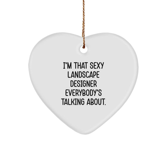 Landscape Designer Christmas Heart Ornament, Funny Gift for Landscape Designer, Sexy Landscape Designer Decor, Unique Gifts from Men to Women, Heart Shaped MDF Ornament - Image 1