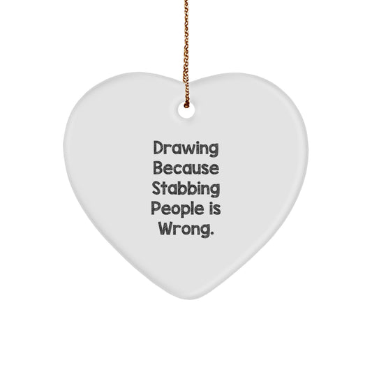 Funny Drawing Heart Ornament Gifts from Friends for Drawing Enthusiasts Christmas Unique Gifts - Image 1