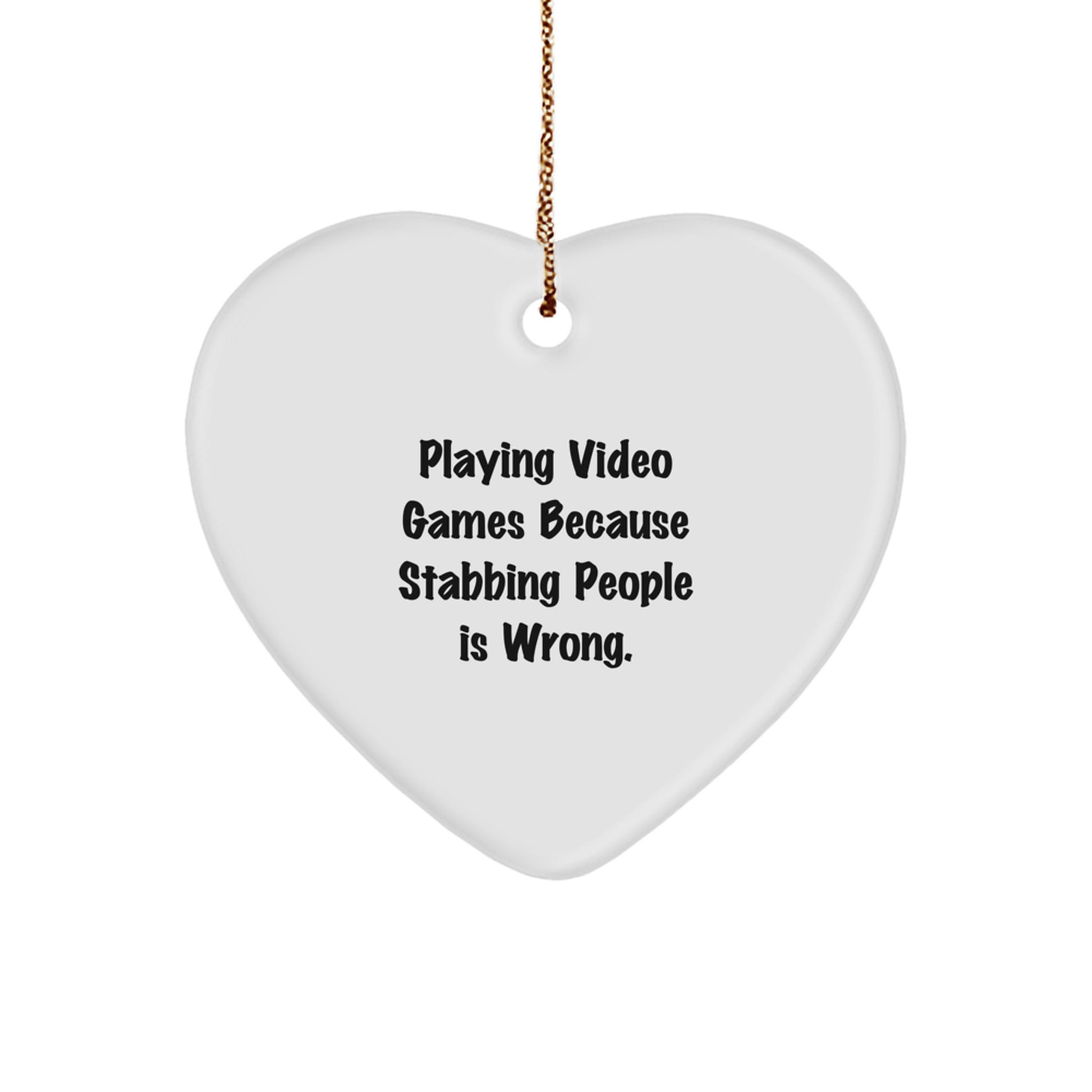Funny Gaming Heart Ornament Gift for Friends and Family, Playing Video Games Heart Shaped Decoration, Christmas Unique Gifts from Friends - Image 1