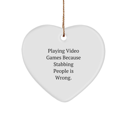 Funny Gaming Heart Ornament Gifts from Friends for Playing Video Games Lovers - Christmas Unique Gifts - Image 1