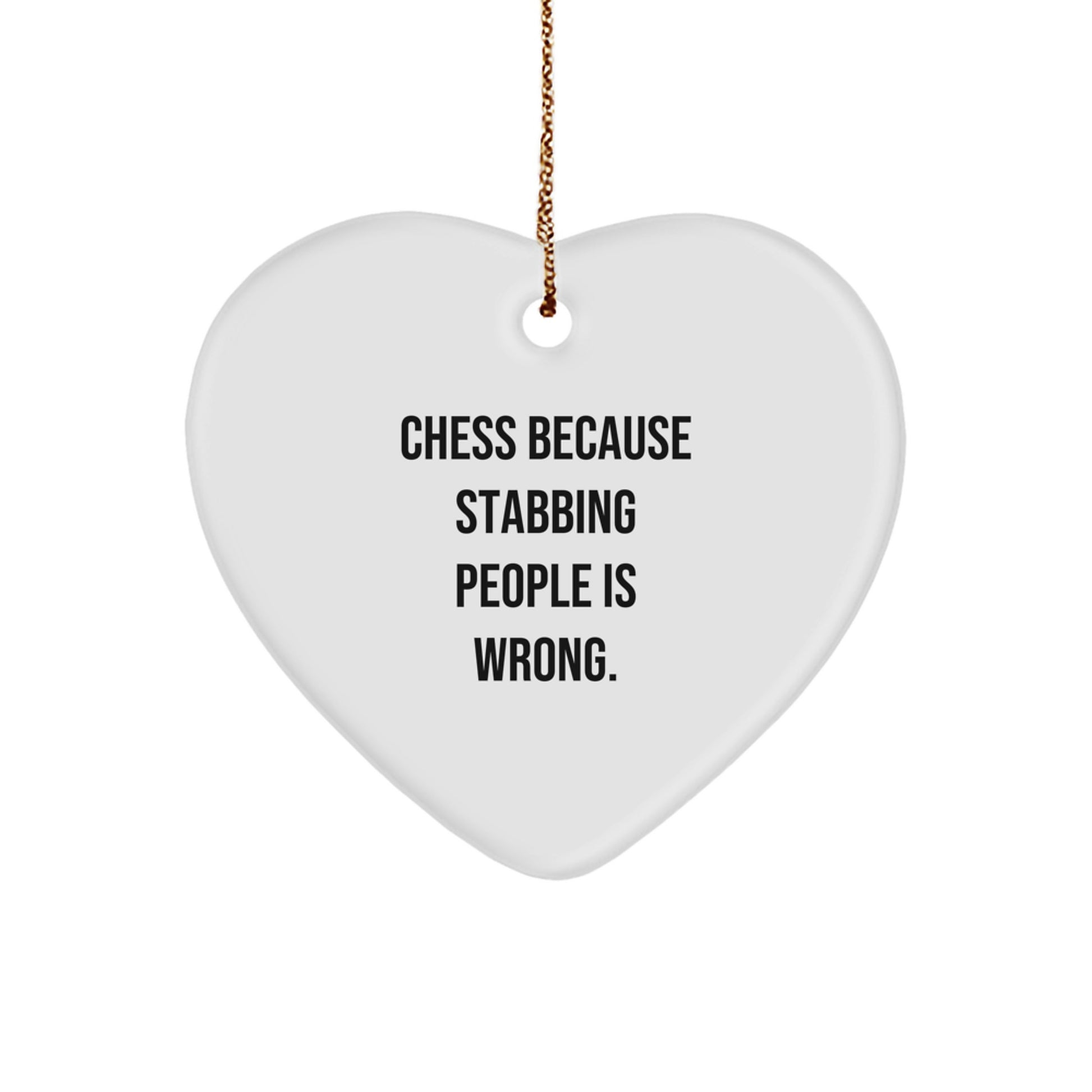 Funny Chess Heart Ornament Gifts from Men to Chess Loving Family Members This Christmas Unique Chess Accessories - Image 1