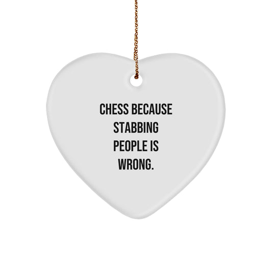 Funny Chess Heart Ornament Gifts from Men to Chess Loving Family Members This Christmas Unique Chess Accessories - Image 1