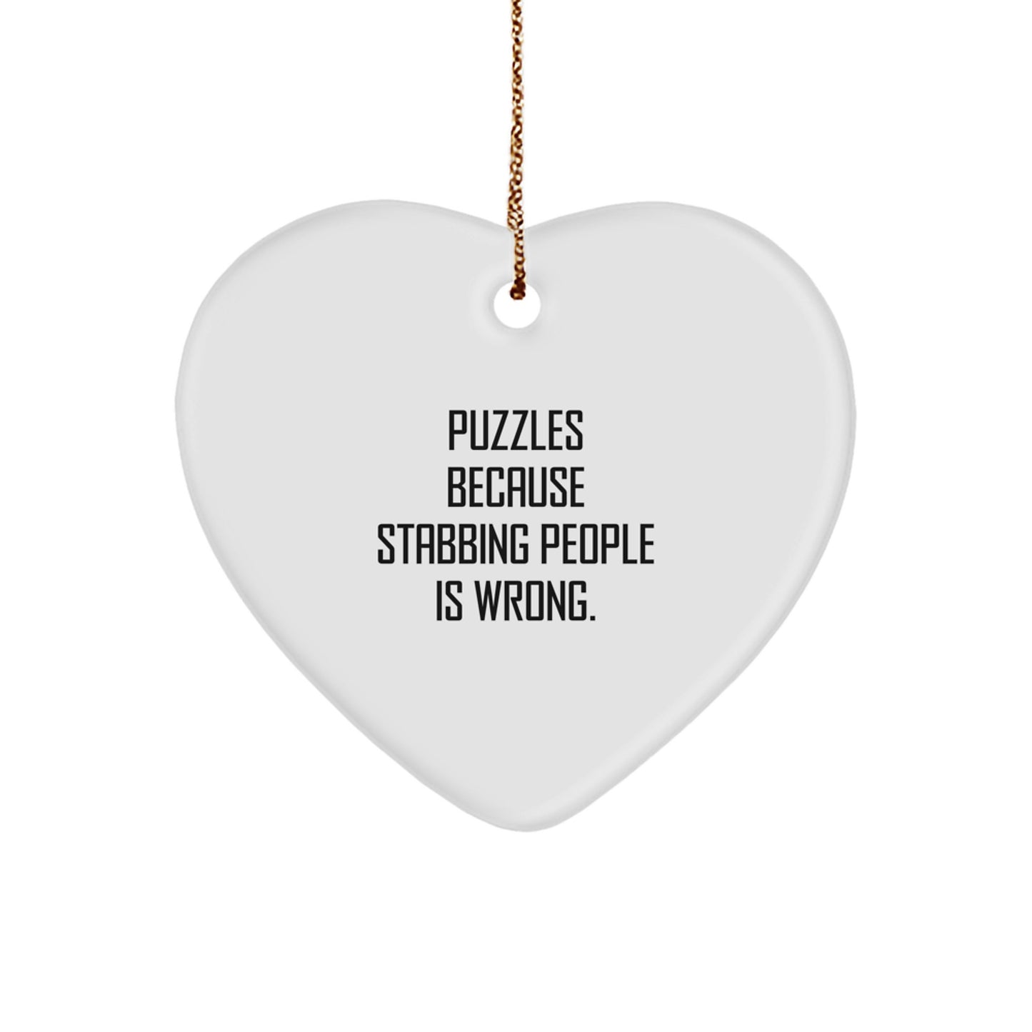 Funny Puzzle Gifts for Puzzles Enthusiasts, Gifts from Friends to Friends, Funny Heart Ornament for Christmas Unique Gifts - Image 1