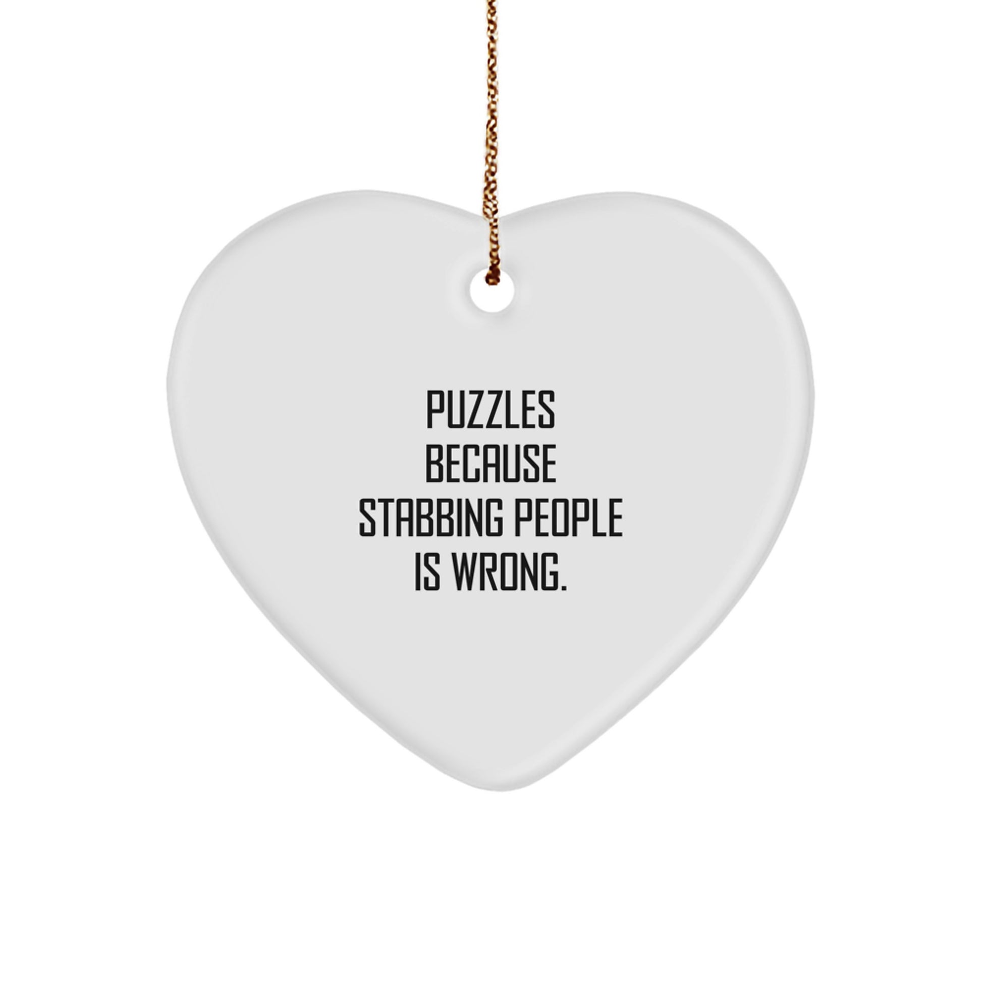 Funny Puzzle Gifts for Puzzles Enthusiasts, Gifts from Friends to Friends, Funny Heart Ornament for Christmas Unique Gifts - Image 1