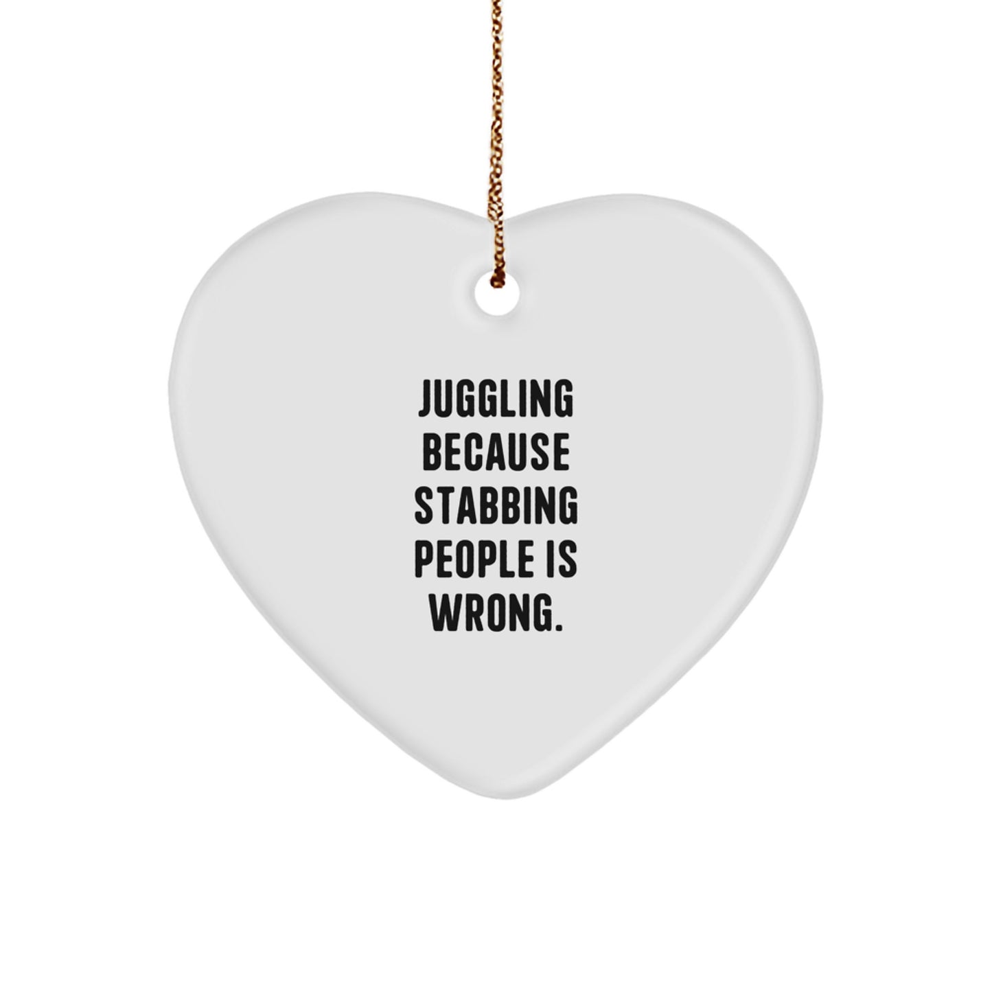 Juggling Funny Heart Ornament Gifts from Friends for Juggling Lovers at Christmas - Image 1