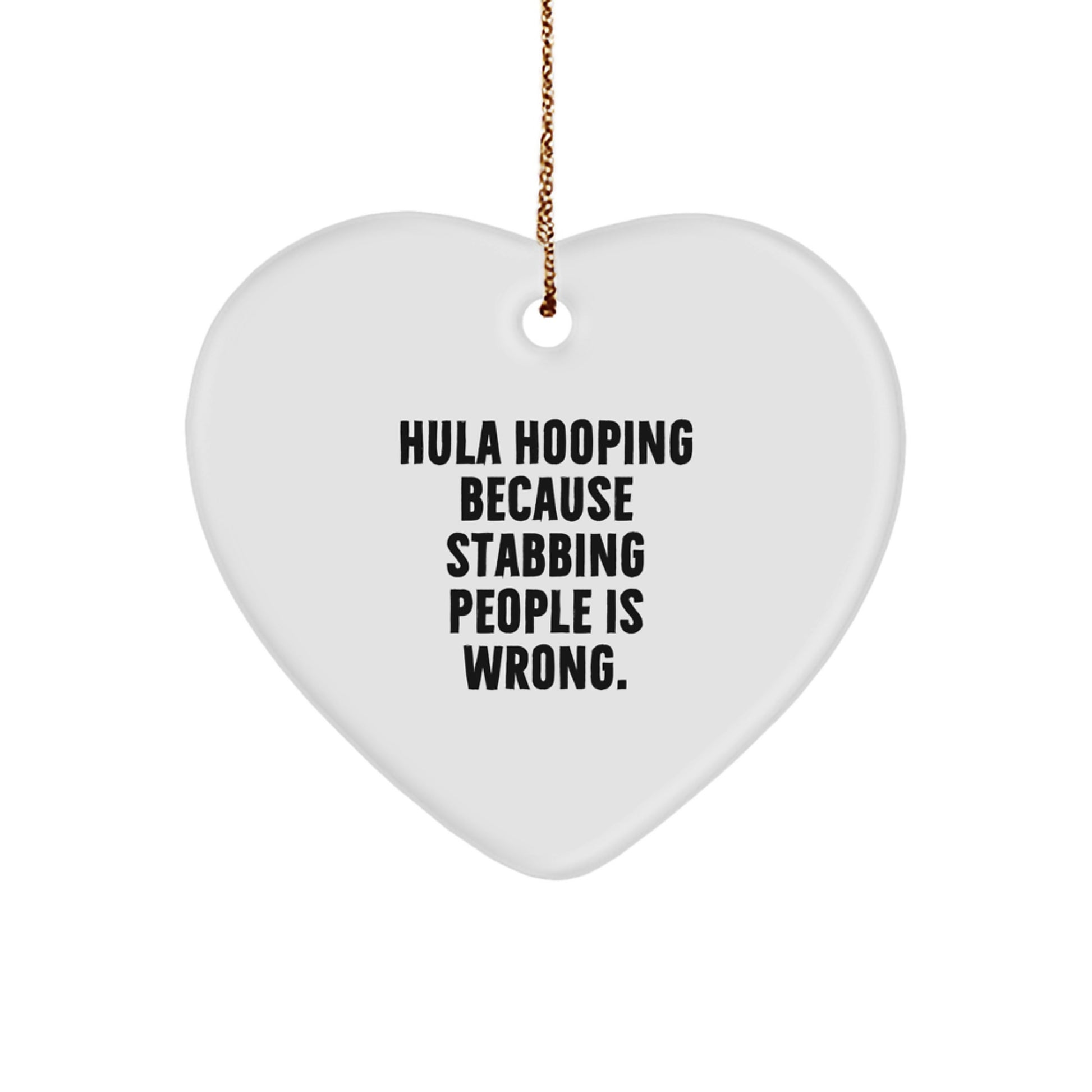 Funny Hula Hooping Heart Ornament Gifts from Friends, Christmas Unique Gifts for Hula Hooping Men, Hula Hooping Women, Hula Hooping Family - Image 1