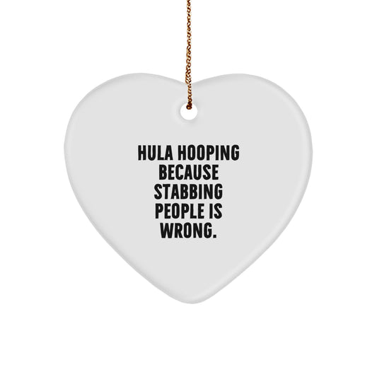 Funny Hula Hooping Heart Ornament Gifts from Friends, Christmas Unique Gifts for Hula Hooping Men, Hula Hooping Women, Hula Hooping Family - Image 1