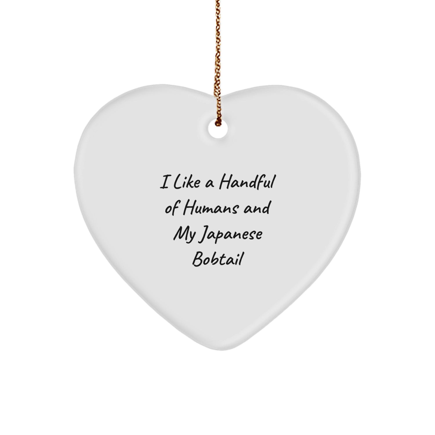 Funny Japanese Bobtail Cat Heart Ornament Gifts from Men to Family, Gifts for Japanese Bobtail Cat Enthusiasts this Christmas - Image 1