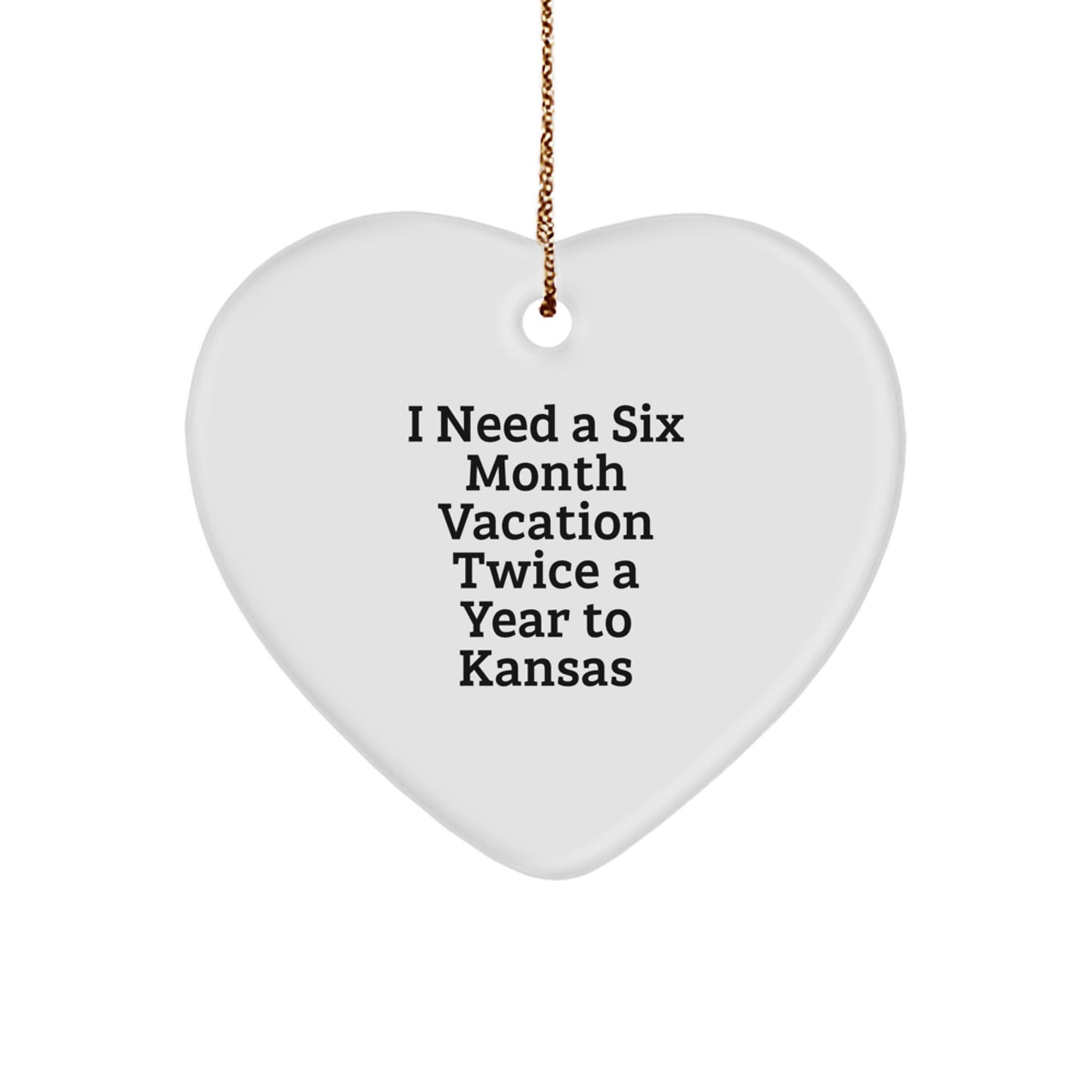 Funny Kansas Heart Ornament Gifts from Friends Family for Christmas Unique Kansas Men Women - Image 1