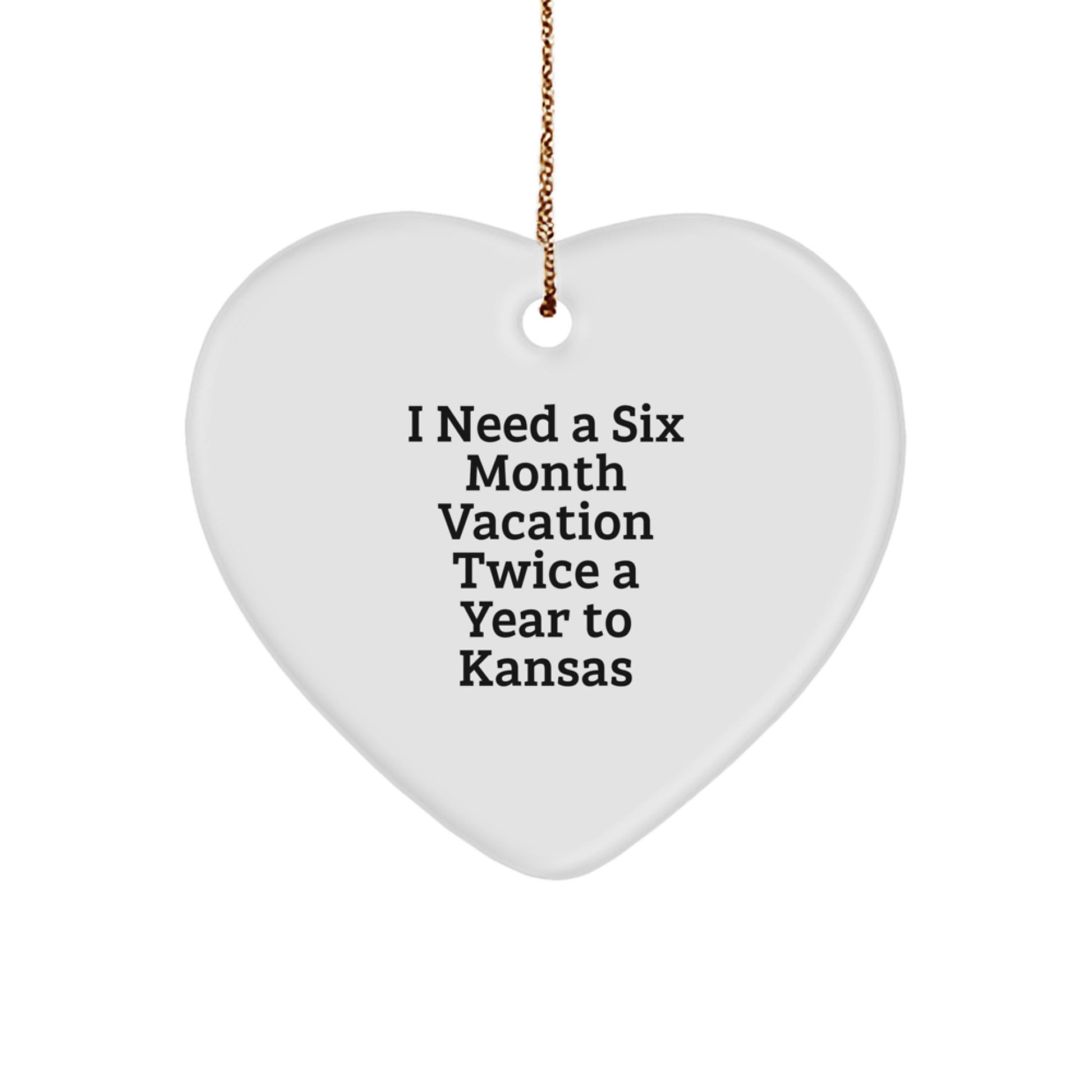 Funny Kansas Heart Ornament Gifts from Friends Family for Christmas Unique Kansas Men Women - Image 1