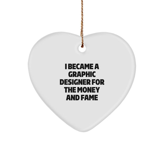 Funny Graphic Designer Gifts for Him Unique Heart Ornament - Gifts from Friends for Graphic Designer - Image 1