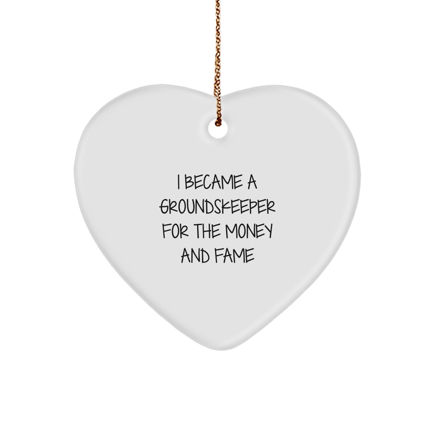 Funny groundskeeper Gifts for Men, Heart Ornament for Christmas Unique Present from Friends or Family - Image 1