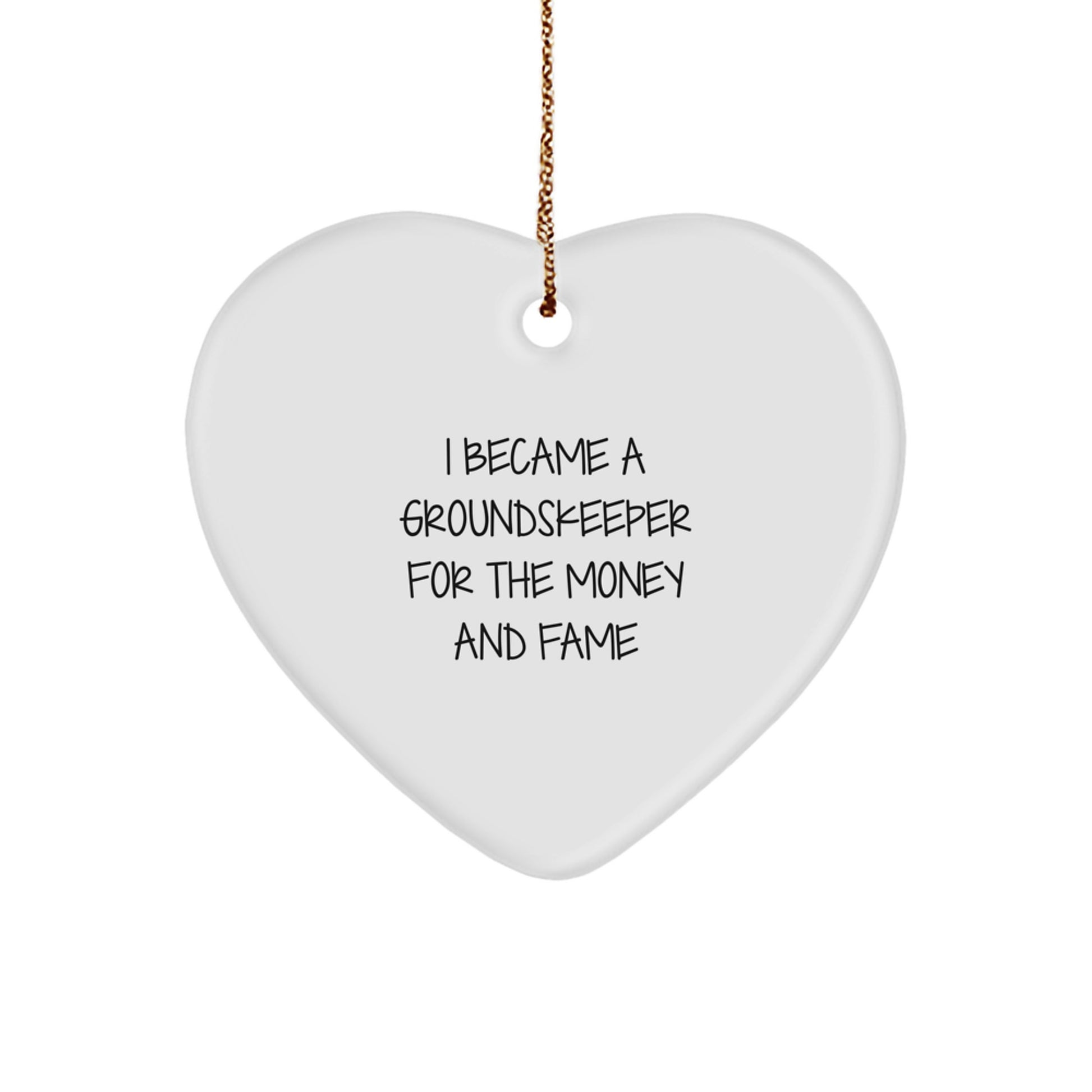 Funny groundskeeper Gifts for Men, Heart Ornament for Christmas Unique Present from Friends or Family - Image 1