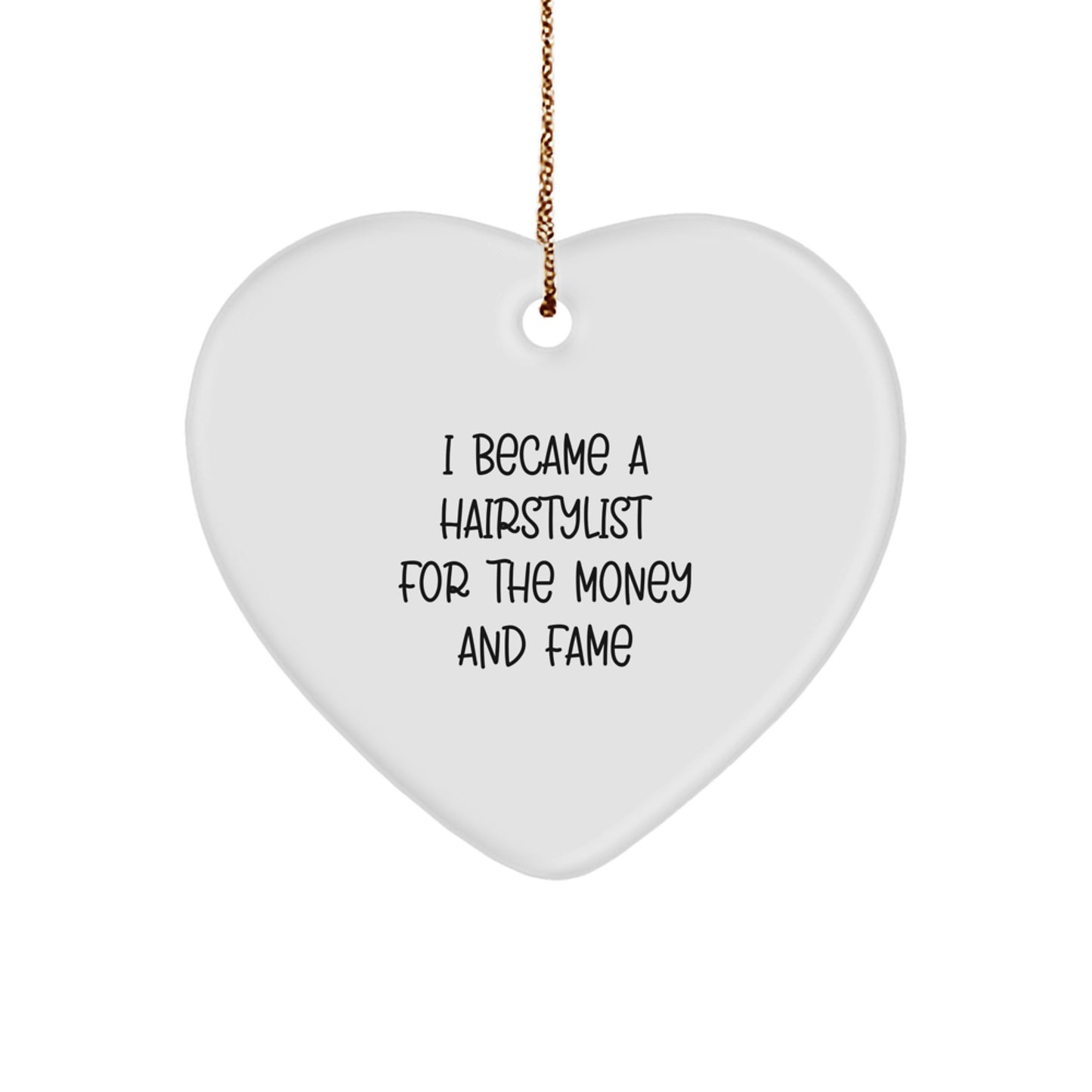 Funny Hairstylist Gifts from Friends for Christmas Unique Heart Ornament for Her - Image 1
