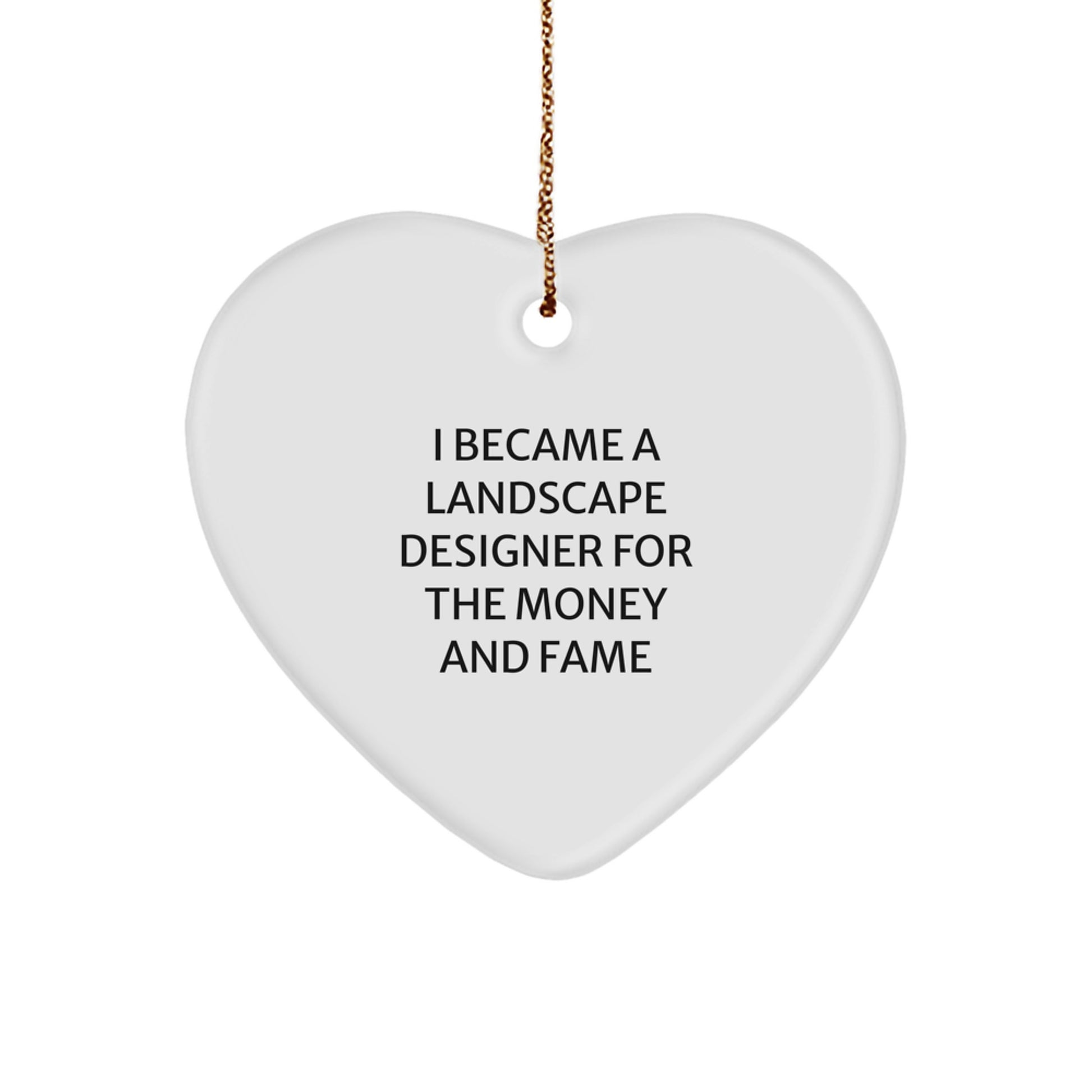 Funny Landscape Designer Gifts from Men - Heart Ornament for Landscape Designer at Christmas Unique Gifts - Heart Shaped Symbol of Appreciation - Image 1