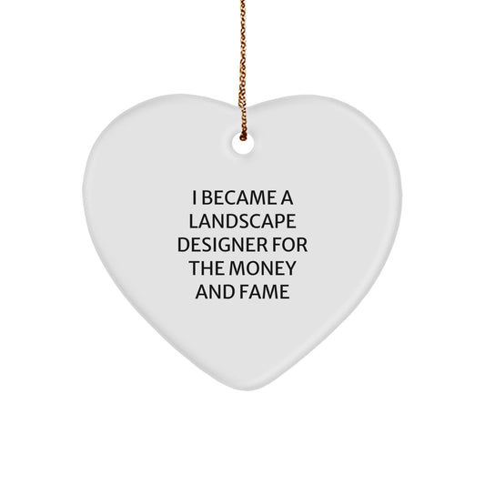 Funny Landscape Designer Gifts from Men - Heart Ornament for Landscape Designer at Christmas Unique Gifts - Heart Shaped Symbol of Appreciation - Image 1