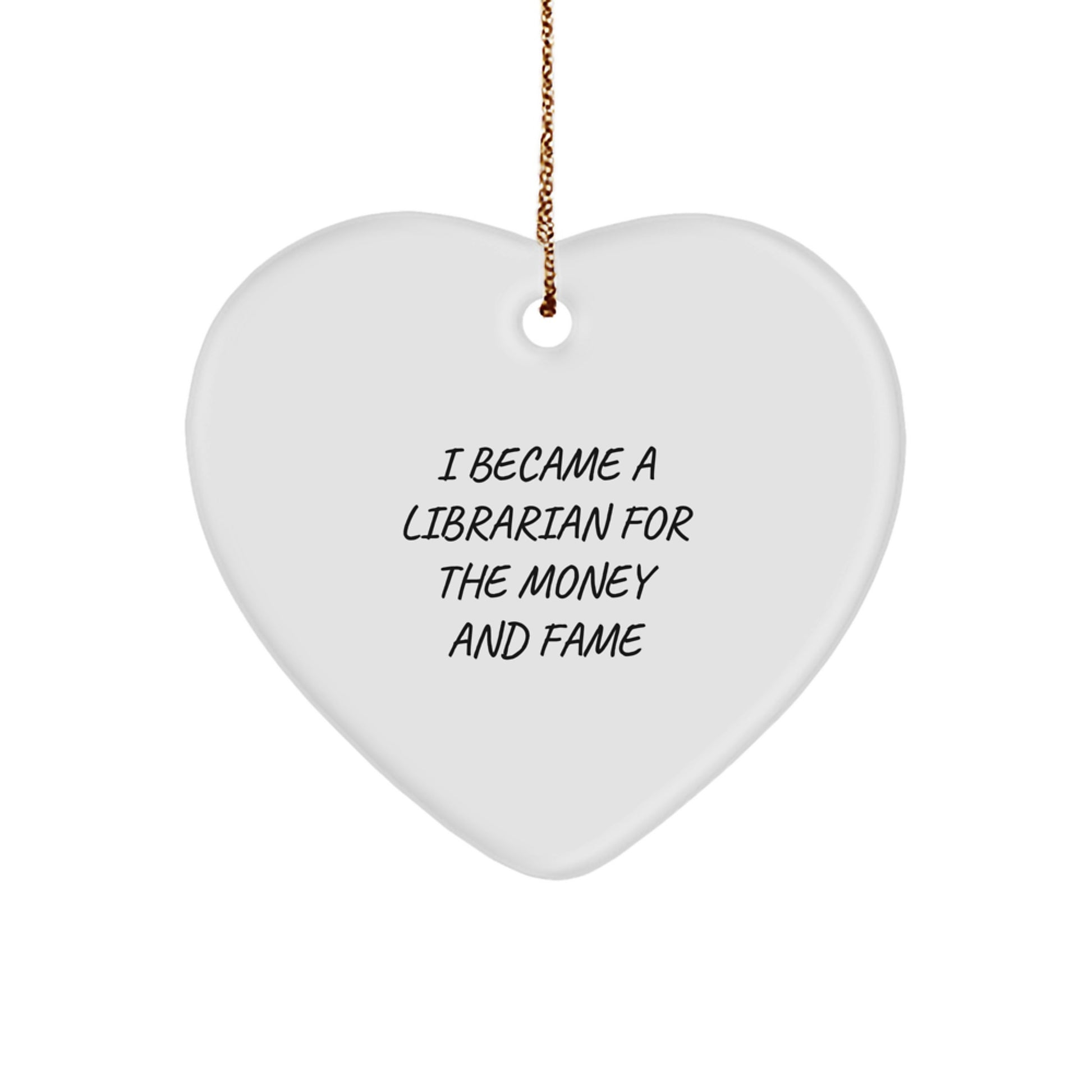 Librarian Heart Ornament, Funny Quote Gifts for Librarian, Christmas Unique Gifts from Friends, Family, Coworkers - Image 1