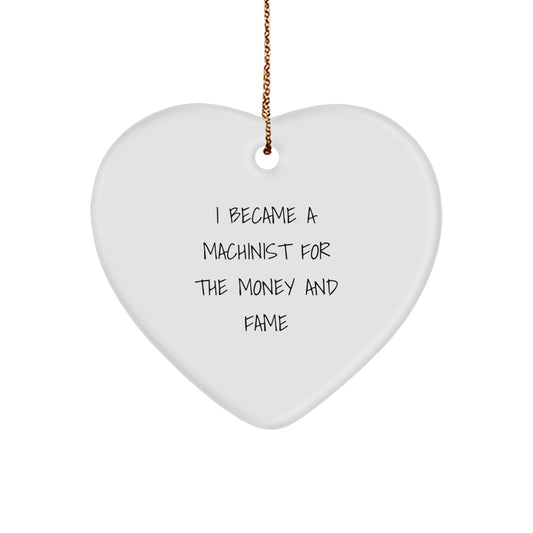 Funny Machinist Gifts for Men - Machinist Heart Ornament, Unique Christmas Unique Gifts from Friends, Co-workers, Family to Machinist Lover - Image 1