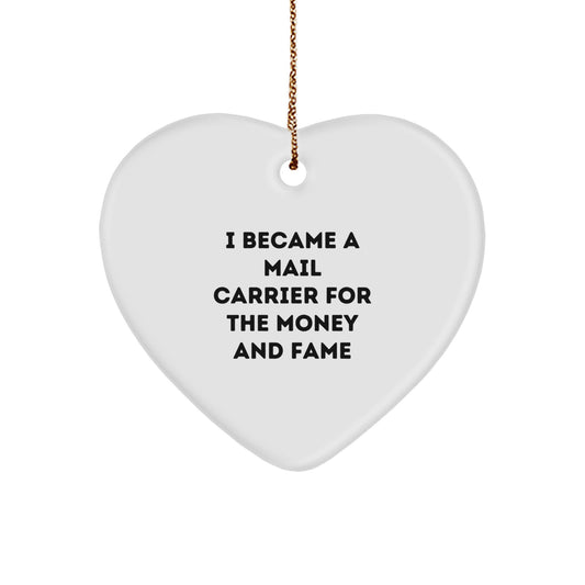 Funny Mail Carrier Heart Ornament Gifts from Friends for Mail Carrier Men Women Coworkers Family - Image 1