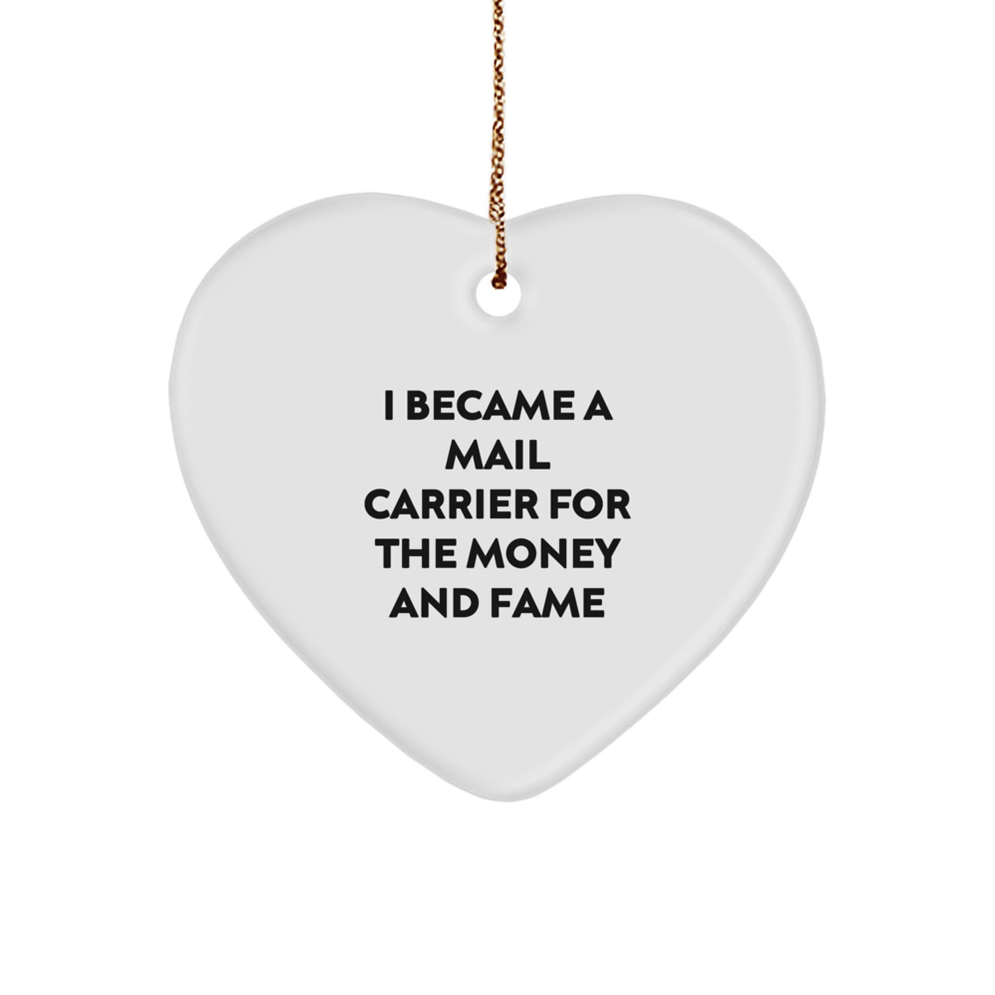 Funny Mail Carrier Gifts from Friends Heart Ornament for Mail Carrier, Christmas Unique Gifts from Family, Heart Shaped Ornament - Image 1