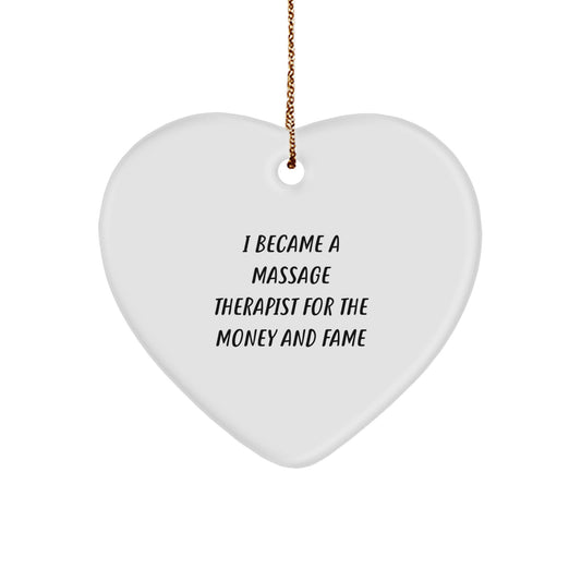 Funny Gifts from Friends for Massage Therapist Heart Ornament, Unique Christmas Unique Gifts for Men Women Coworkers Family - Image 1