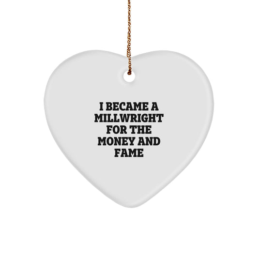 Funny Millwright Gifts from Friends for Millwright - Heart Ornament for Christmas Unique Gifts - Image 1