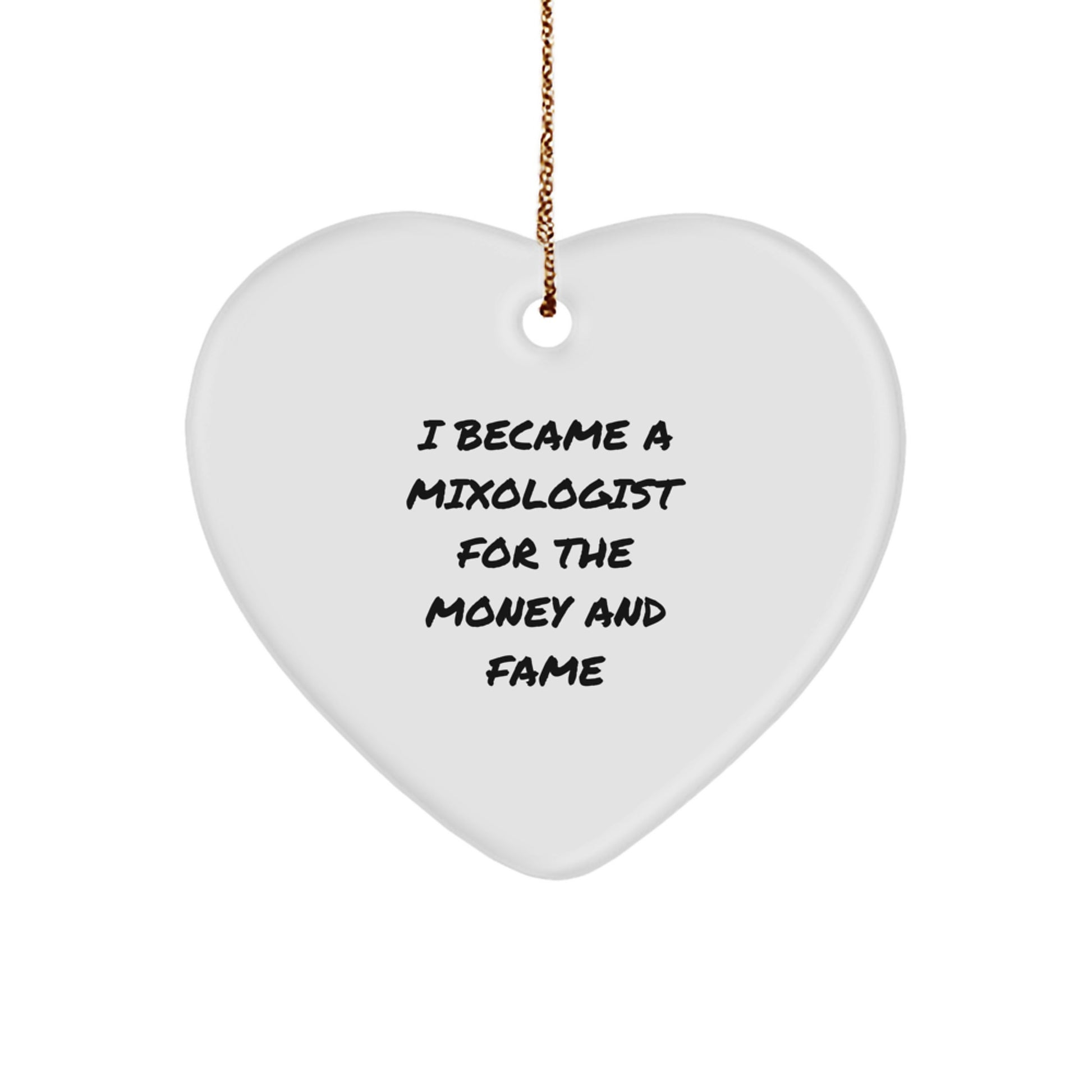 Funny Mixologist Gifts, Heart Ornament for Christmas Unique Gifts from Friends to Mixologists - Image 1
