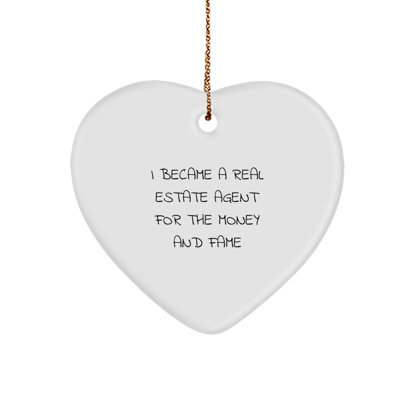 Funny Real Estate Agent Heart Ornament Gifts for Men and Women from Coworkers - Image 1