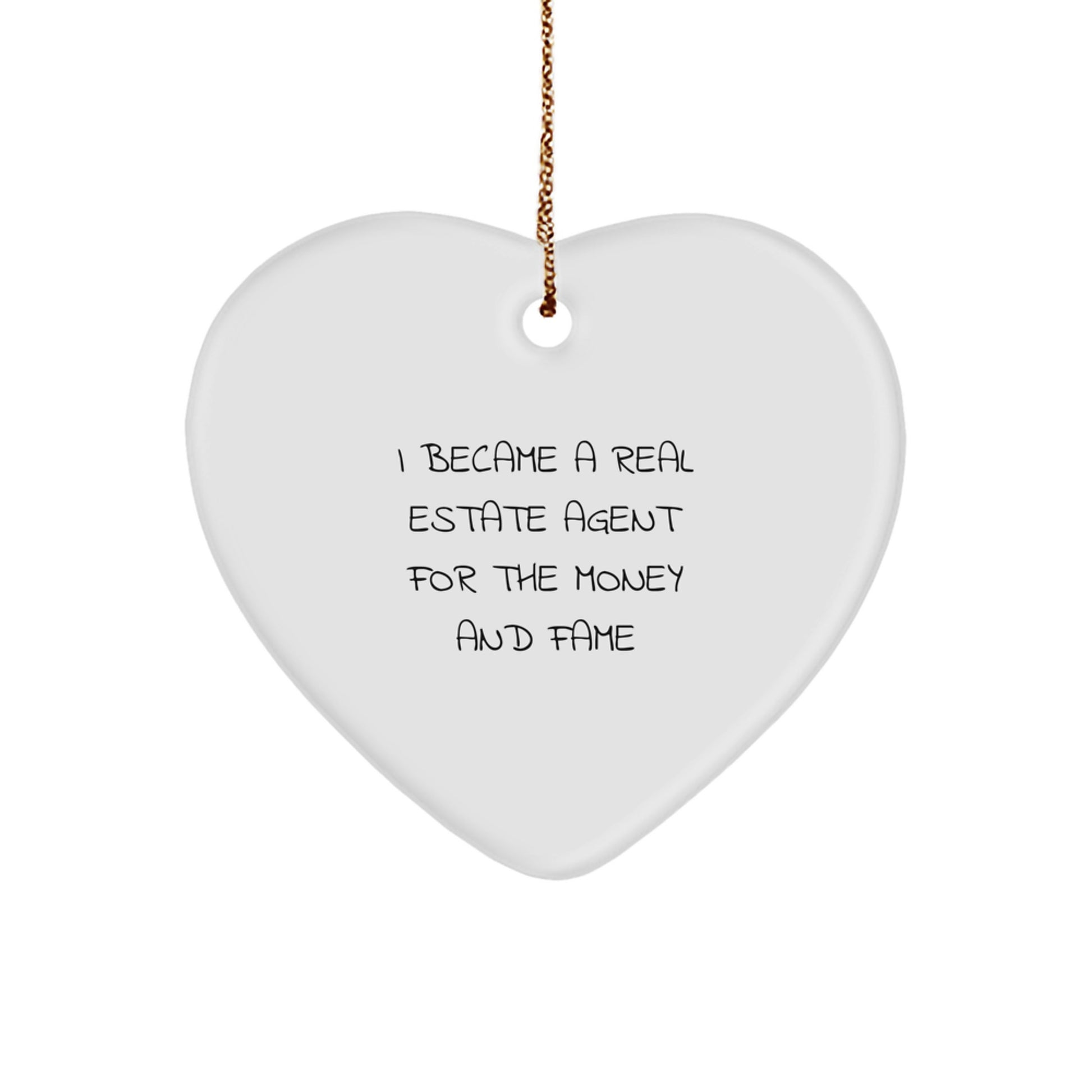 Funny Real Estate Agent Heart Ornament Gifts for Men and Women from Coworkers - Image 1