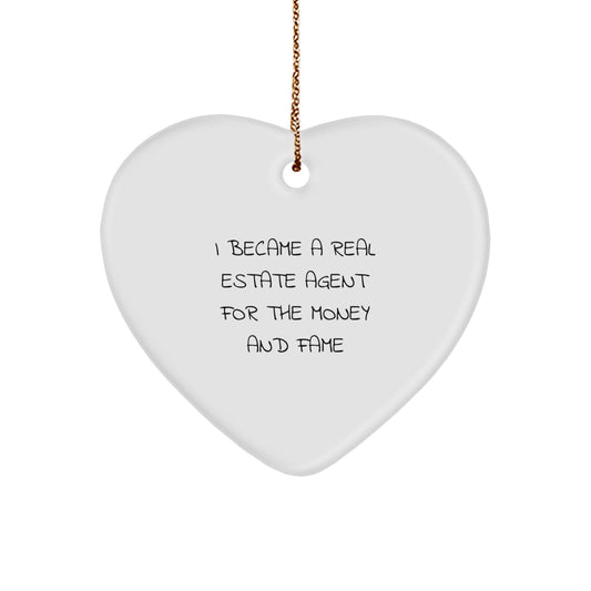 Funny Real Estate Agent Heart Ornament Gifts for Men and Women from Coworkers - Image 1