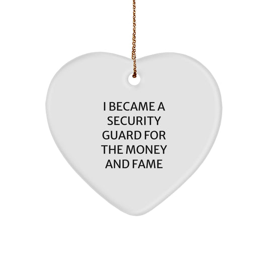 Funny Security Guard Gifts from Men to Friends - Heart Ornament for Security Guard Christmas Unique Gifts - Image 1