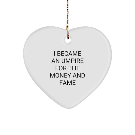 Funny Umpire Gifts for Men, Heart Ornament Unique Christmas Memorable Presents from Friends to Family - Image 1
