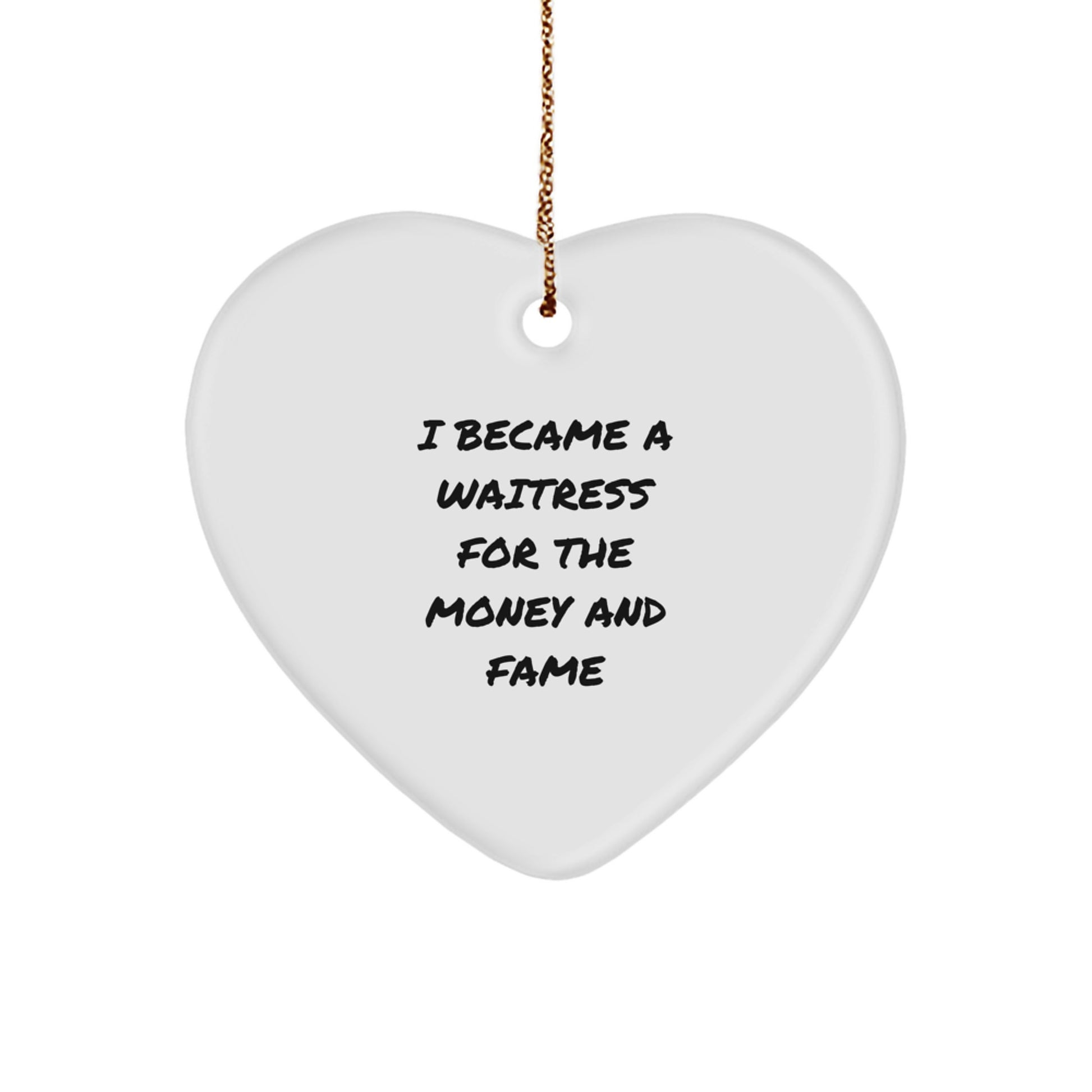 Funny Waitress Heart Ornament Gifts from Friends for Christmas Unique Present - Image 1