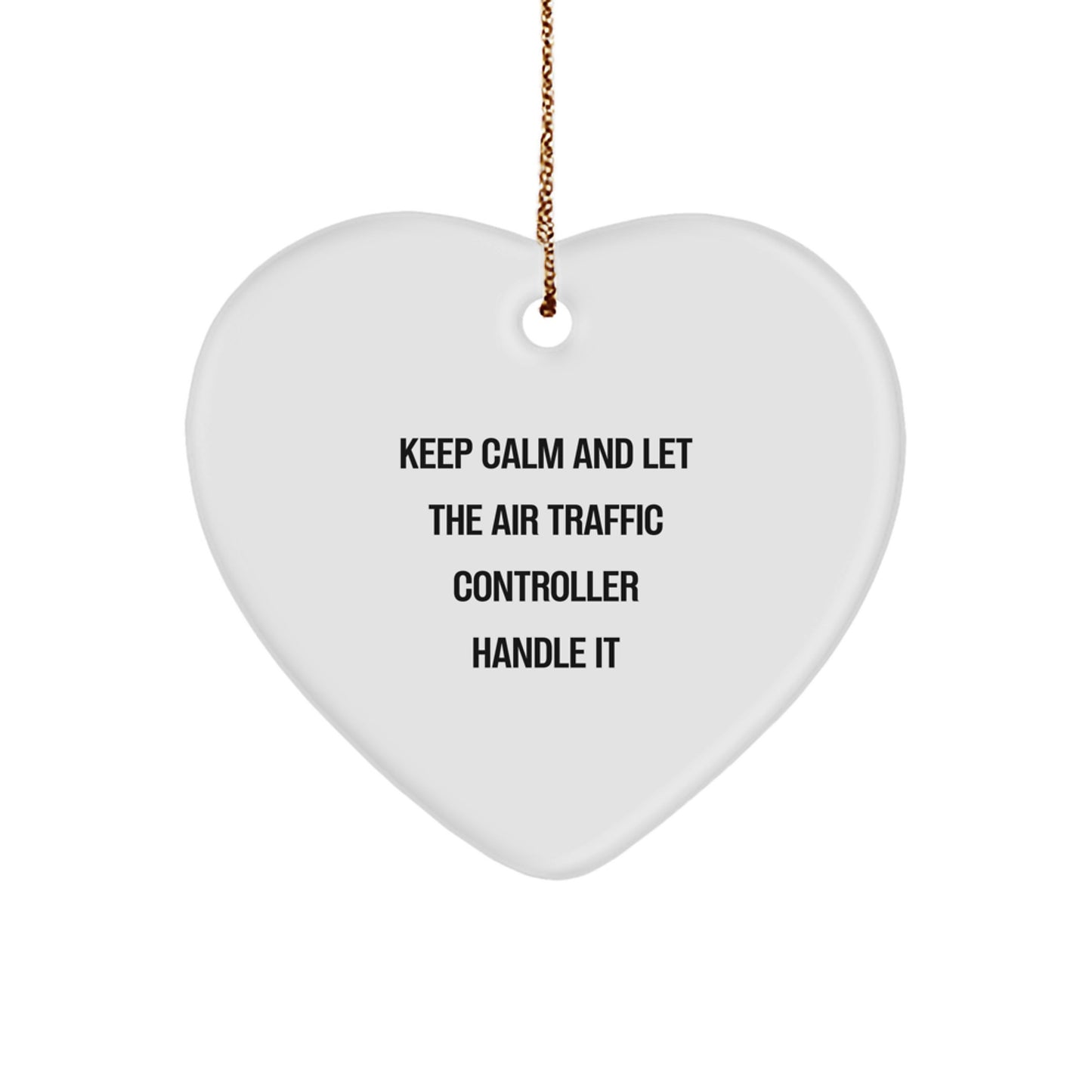 Funny Air Traffic Controller Heart Ornament, Christmas Unique Gifts for Men Women Friends Family from Air Traffic Controller - Image 1