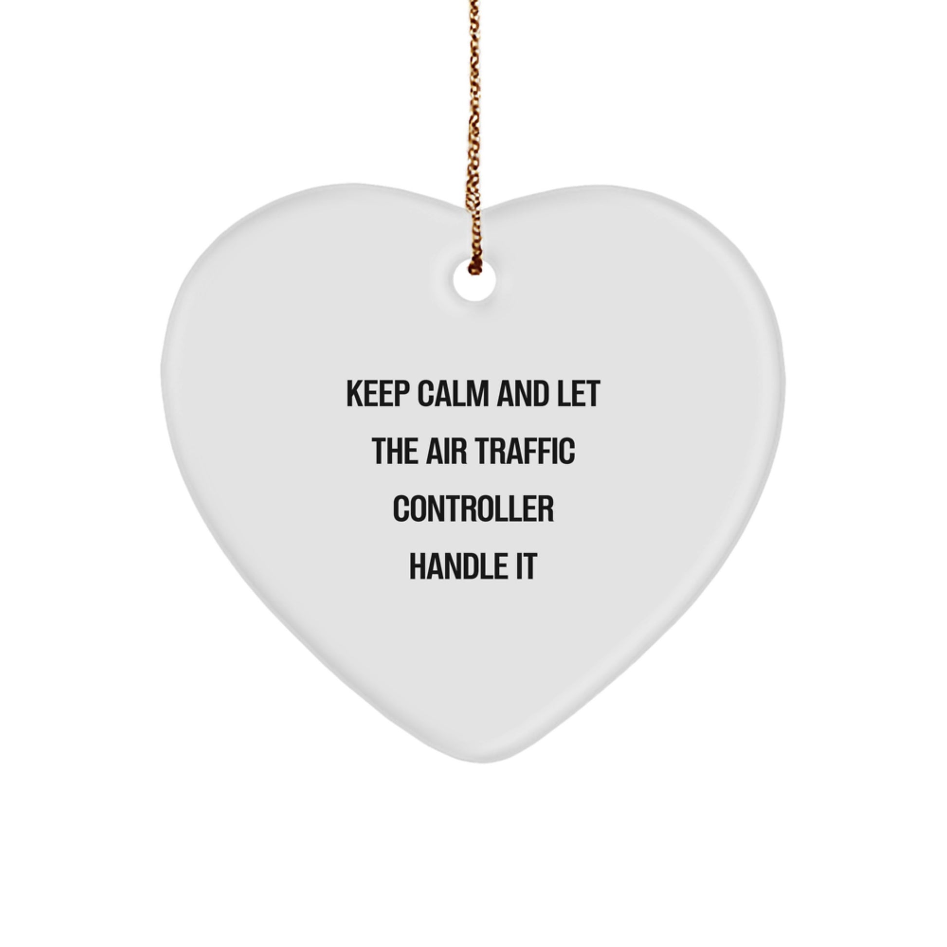 Funny Air Traffic Controller Heart Ornament, Christmas Unique Gifts for Men Women Friends Family from Air Traffic Controller - Image 1
