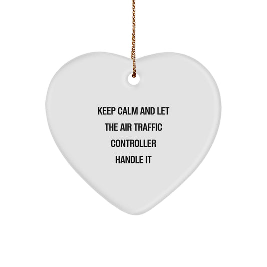 Funny Air Traffic Controller Heart Ornament, Christmas Unique Gifts for Men Women Friends Family from Air Traffic Controller - Image 1
