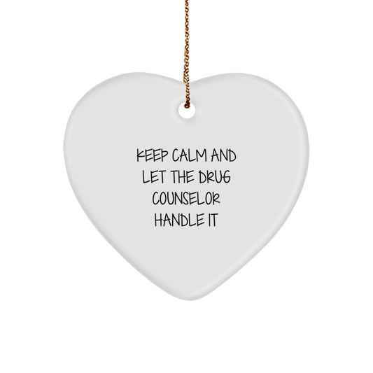 Funny Drug Counselor Heart Ornament Gifts from Friends and Family for Christmas Unique Heart Shaped Decorations - Image 1