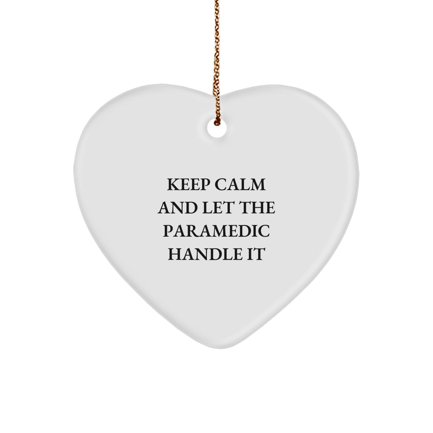 Christmas Unique Gifts for Rescue Worker Friends from Family, Funny Rescue Worker Heart Ornament, Keep Calm - Image 1